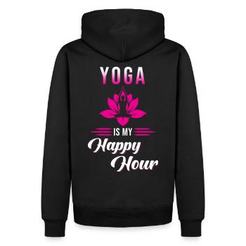 Yoga Yogaübung meditieren Lotus - Männer Premium Bio Hoodie - Schwarz - Hinten - Nico (187cm)