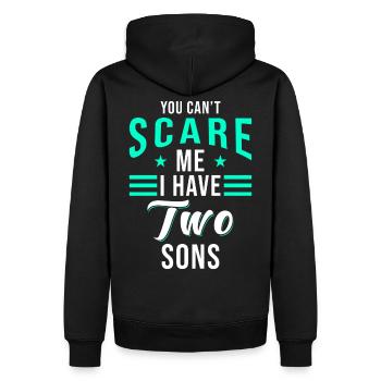 Eltern zwei Söhne Spruch Mama Papa - Männer Premium Bio Hoodie - Schwarz - Hinten - Nico (187cm)
