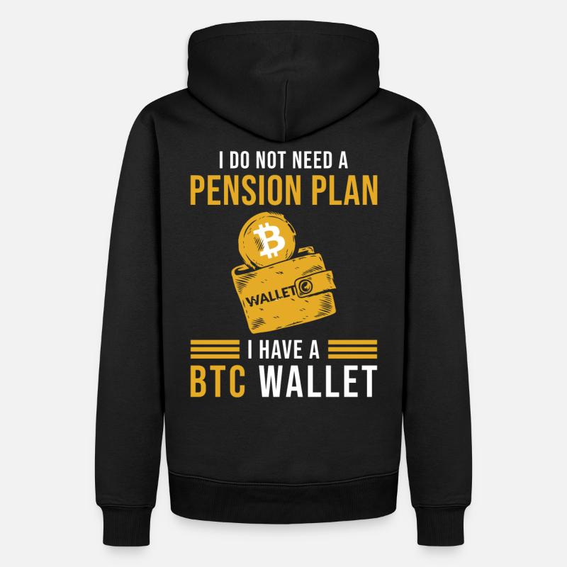 BTC Bitcoin Wallet Spruch - Männer Premium Bio Hoodie - Schwarz