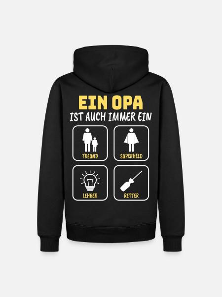 Opa Geschenk - Männer Premium Bio Hoodie - Schwarz