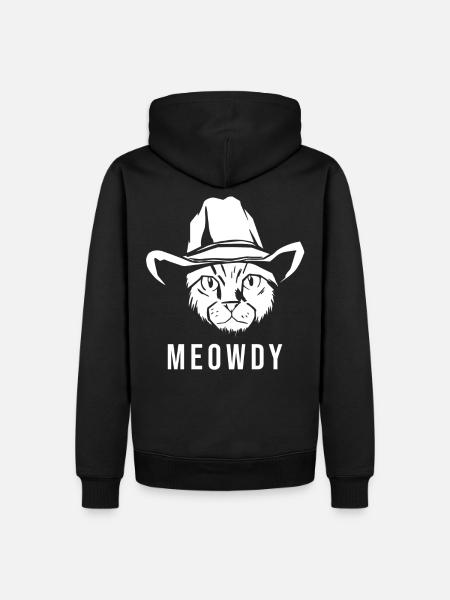 Meowdy Chat - Sweat à capuche Premium bio Homme - noir