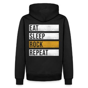 Rock Spruch lustig Rocker - Männer Premium Bio Hoodie - Schwarz - Hinten - Nico (187cm)
