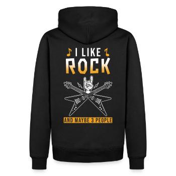 Rock Spruch lustig Rocker - Männer Premium Bio Hoodie - Schwarz - Hinten - Nico (187cm)