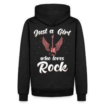 Rock Girl Spruch lustig Rocker - Männer Premium Bio Hoodie - Schwarz - Hinten - Nico (187cm)