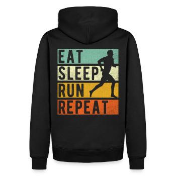 Courir jogging Jogger cadeau - Sweat à capuche Premium bio Homme - noir - Dos - Nico (187cm)
