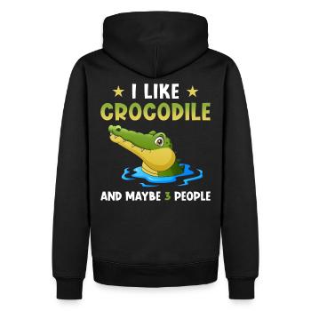 Krokodil Niedlich lustiger Spruch - Männer Premium Bio Hoodie - Schwarz - Hinten - Nico (187cm)