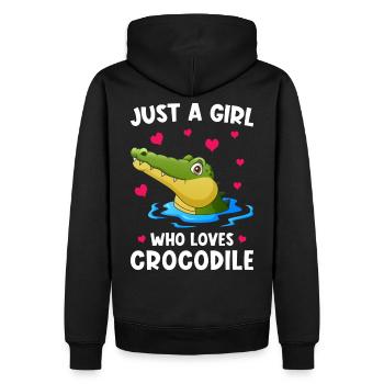 Krokodil Niedlich lustiger Spruch - Männer Premium Bio Hoodie - Schwarz - Hinten - Nico (187cm)