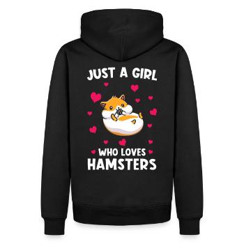 Just a girl who loves Hamsters - Männer Premium Bio Hoodie - Schwarz - Hinten - Nico (187cm)