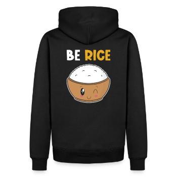 Kawaii Reis lustiges Wortspiel Reis - Männer Premium Bio Hoodie - Schwarz - Hinten - Nico (187cm)