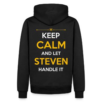 Steven Namen Geschenk - Männer Premium Bio Hoodie - Schwarz - Hinten - Nico (187cm)