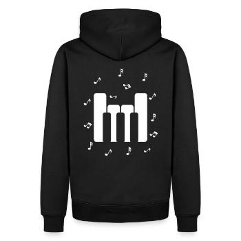 Piano drôle piano - Sweat à capuche Premium bio Homme - noir - Dos - Nico (187cm)