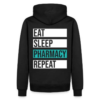 Pharmacies de cadeaux - Sweat à capuche Premium bio Homme - noir - Dos - Nico (187cm)