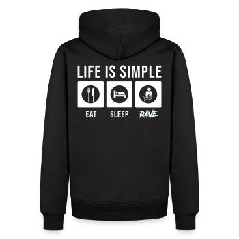 Rave Raver Techno Electro Musique - Sweat à capuche Premium bio Homme - noir - Dos - Nico (187cm)