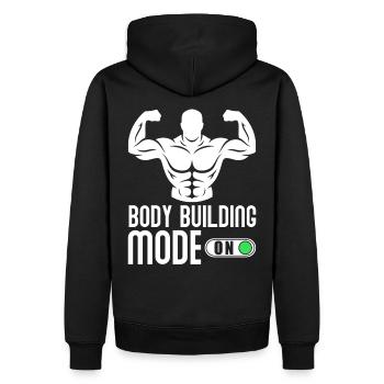 Bodybuilder Body building - Sweat à capuche Premium bio Homme - noir - Dos - Nico (187cm)