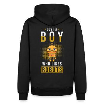 Robot - Sweat à capuche Premium bio Homme - noir - Dos - Nico (187cm)