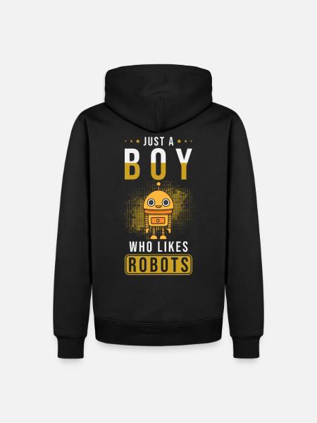 robot - Men’s Premium Organic Hoodie - black