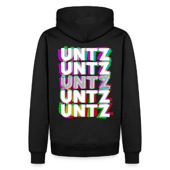 Untz Untz Untz Techno Raver - Männer Premium Bio Hoodie - Schwarz - Hinten - Nico (187cm)