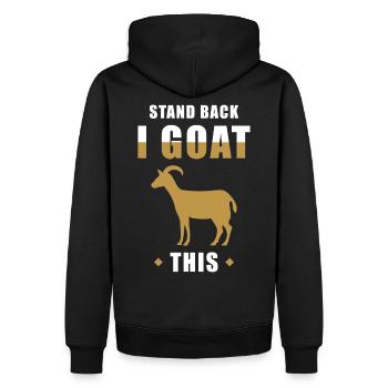 Ziege Spruch lustig Geißbock Wortpsiel - Männer Premium Bio Hoodie - Schwarz - Hinten - Nico (187cm)