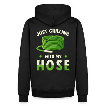 Garten Gärtner Spruch lustig - Männer Premium Bio Hoodie - Schwarz - Hinten - Nico (187cm)