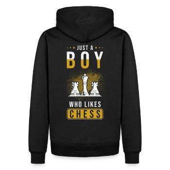 Schach - Männer Premium Bio Hoodie - Schwarz - Hinten - Nico (187cm)