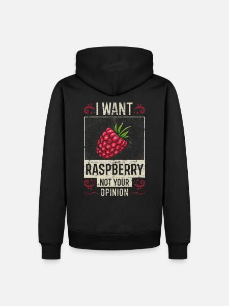 Himbeere Spruch lustig - Männer Premium Bio Hoodie - Schwarz