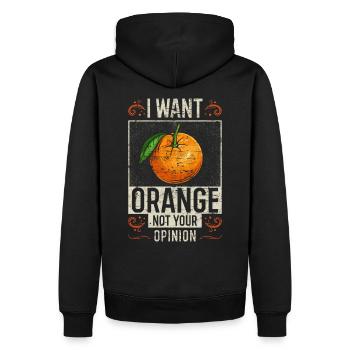 Orange saying funny - Men’s Premium Organic Hoodie - black - Back - Nico (187cm)