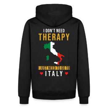 Italien Urlaub Spruch lustig - Männer Premium Bio Hoodie - Schwarz - Hinten - Nico (187cm)