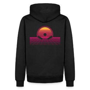 Pinball Flipper - Männer Premium Bio Hoodie - Schwarz - Hinten - Nico (187cm)