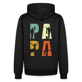 Hunter Dad Hunting Father Gift - Men’s Premium Organic Hoodie - black - Back - Nico (187cm)