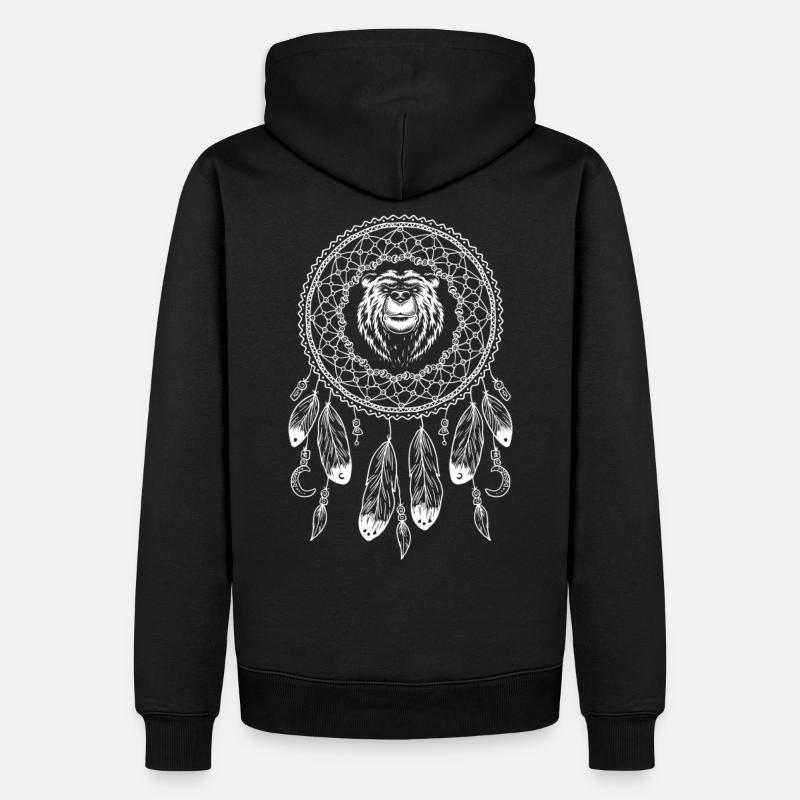 Sternzeichen Native American Bär - Männer Premium Bio Hoodie - Schwarz
