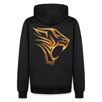 Tribal Tiger - Männer Premium Bio Hoodie - Schwarz - Hinten - Nico (187cm)