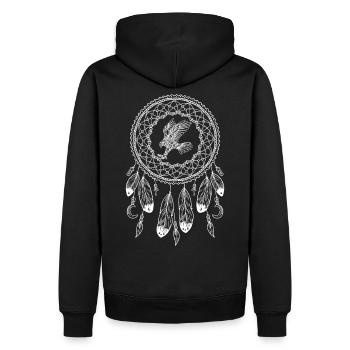 Sternzeichen Native American Adler - Männer Premium Bio Hoodie - Schwarz - Hinten - Nico (187cm)