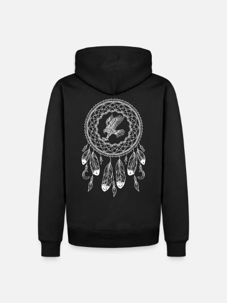 Zodiac Native American Eagle - Men’s Premium Organic Hoodie - black