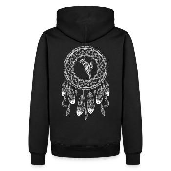 Sternzeichen Native American Specht - Männer Premium Bio Hoodie - Schwarz - Hinten - Nico (187cm)