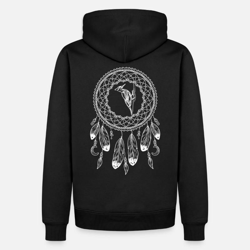 Sternzeichen Native American Specht - Männer Premium Bio Hoodie - Schwarz
