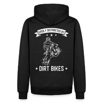 DirtBike Geschenke - Männer Premium Bio Hoodie - Schwarz - Hinten - Nico (187cm)