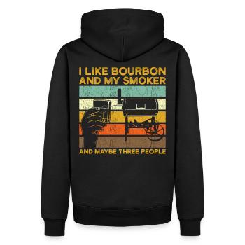 BARBECUE Smoker Grill - Sweat à capuche Premium bio Homme - noir - Dos - Nico (187cm)