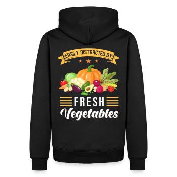 Légumes Rengaine cadeau végétarien - Sweat à capuche Premium bio Homme - noir - Dos - Nico (187cm)