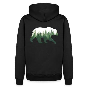 Ours Nature forêt - Sweat à capuche Premium bio Homme - noir - Dos - Nico (187cm)