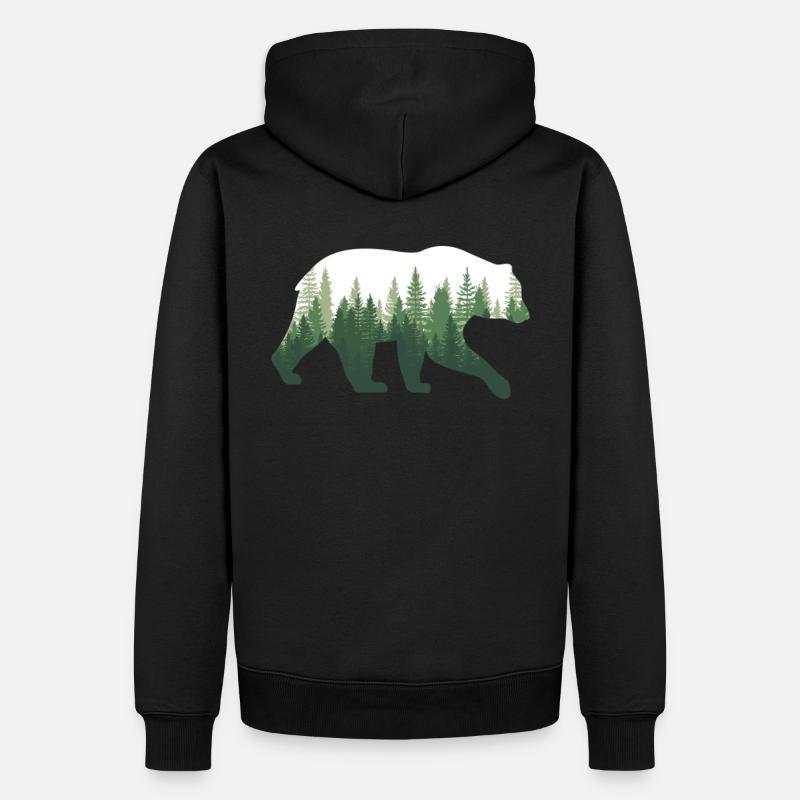 Ours Nature forêt - Sweat à capuche Premium bio Homme - noir