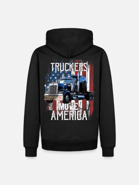 Drapeau camion américain - Sweat à capuche Premium bio Homme - noir