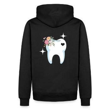 Dentiste cadeau de dent - Sweat à capuche Premium bio Homme - noir - Dos - Nico (187cm)