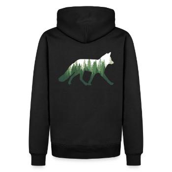 Fuchs Natur Wald - Männer Premium Bio Hoodie - Schwarz - Hinten - Nico (187cm)