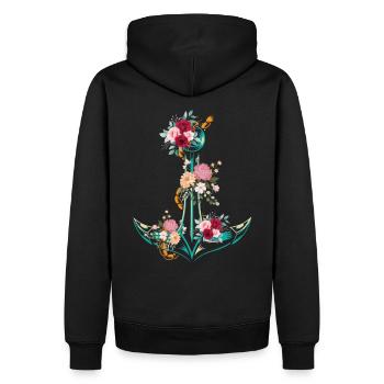 Anchor Flowers - Men’s Premium Organic Hoodie - black - Back - Nico (187cm)