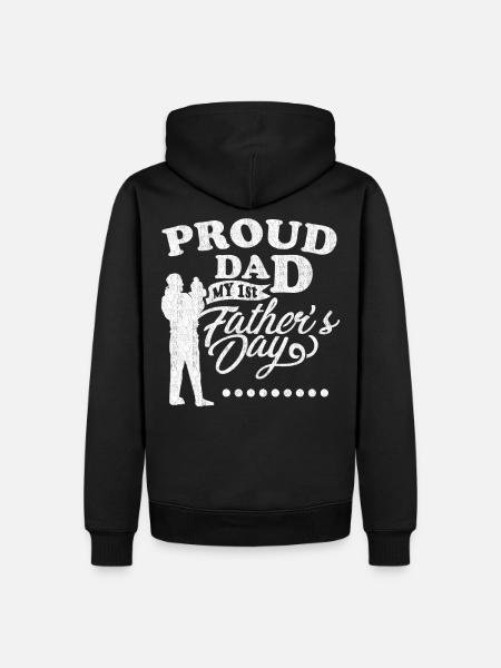 Father's Day First Father's Day - Men’s Premium Organic Hoodie - black