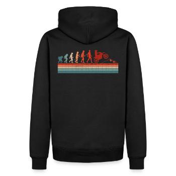 Motocross Evolution - Männer Premium Bio Hoodie - Schwarz - Hinten - Nico (187cm)
