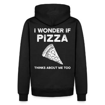 Pizza - Sweat à capuche Premium bio Homme - noir - Dos - Nico (187cm)