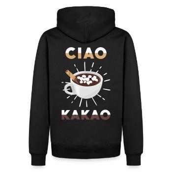 Ciao Cocoa - Men’s Premium Organic Hoodie - black - Back - Nico (187cm)
