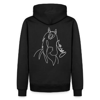 Horse Lineart - Men’s Premium Organic Hoodie - black - Back - Nico (187cm)