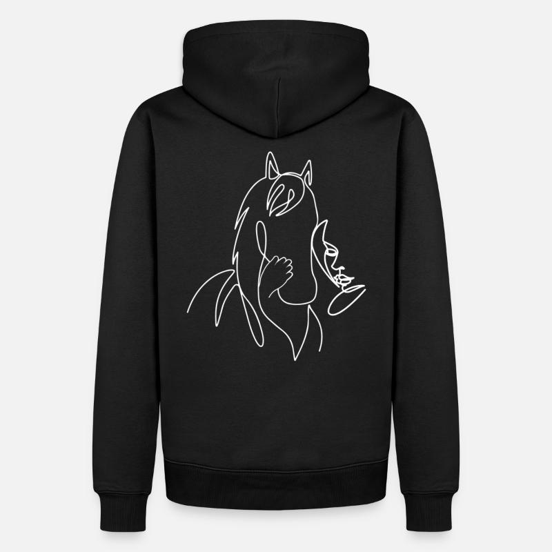 Cheval Lineart - Sweat à capuche Premium bio Homme - noir